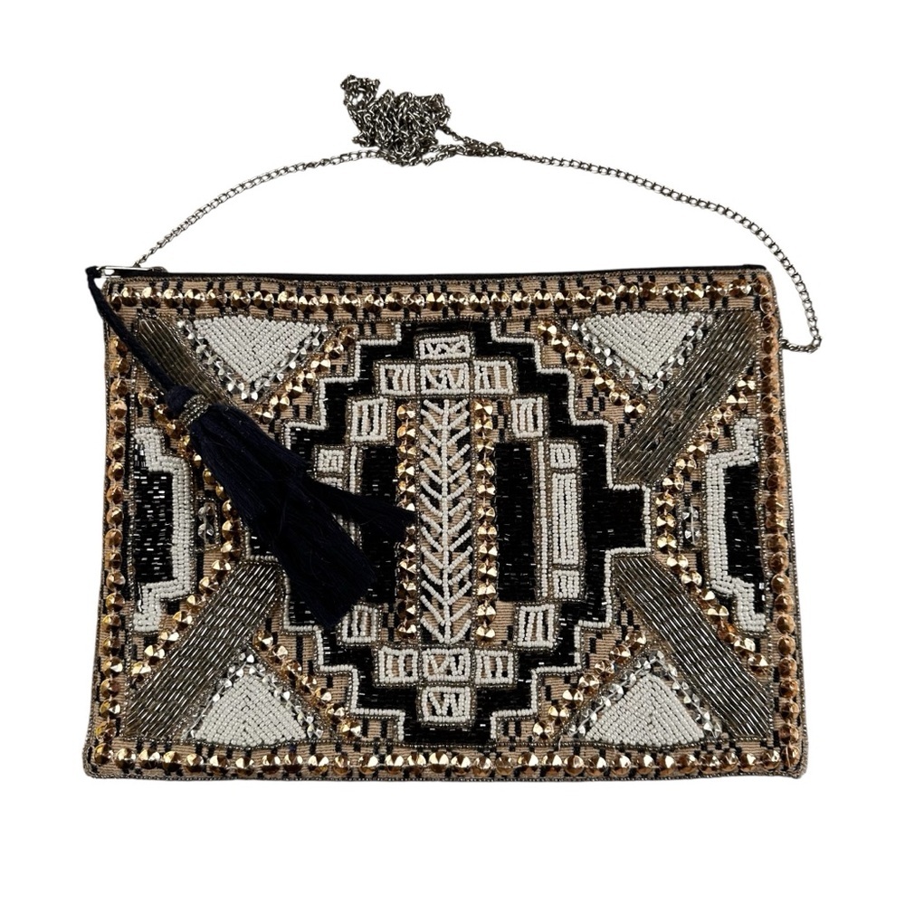 2 for $15 😍 Roller Rabbit Beaded Embellished Purse – Gold/Cream – One Size – EUC